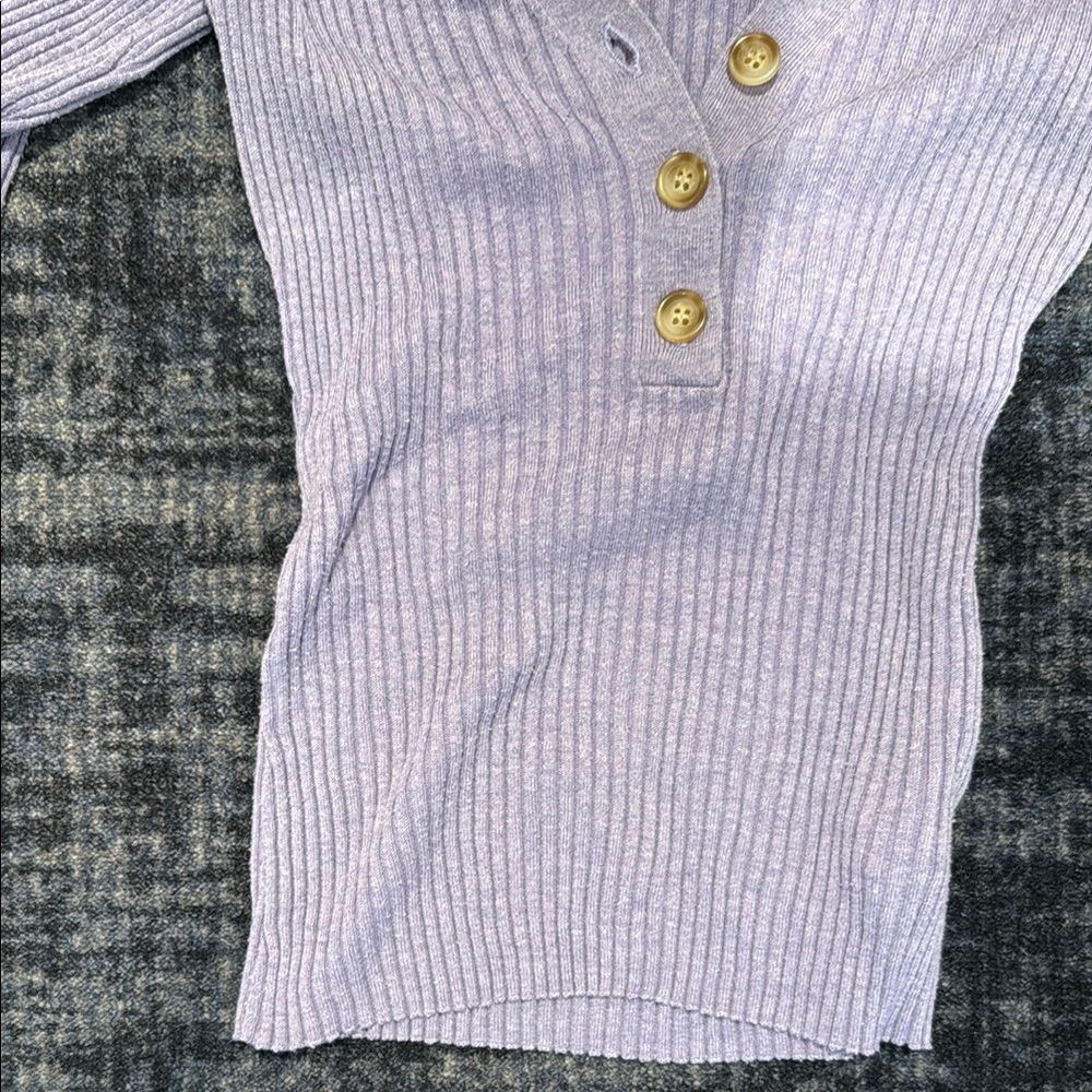 Derek Lam Purple Button Down Sweater - image 3